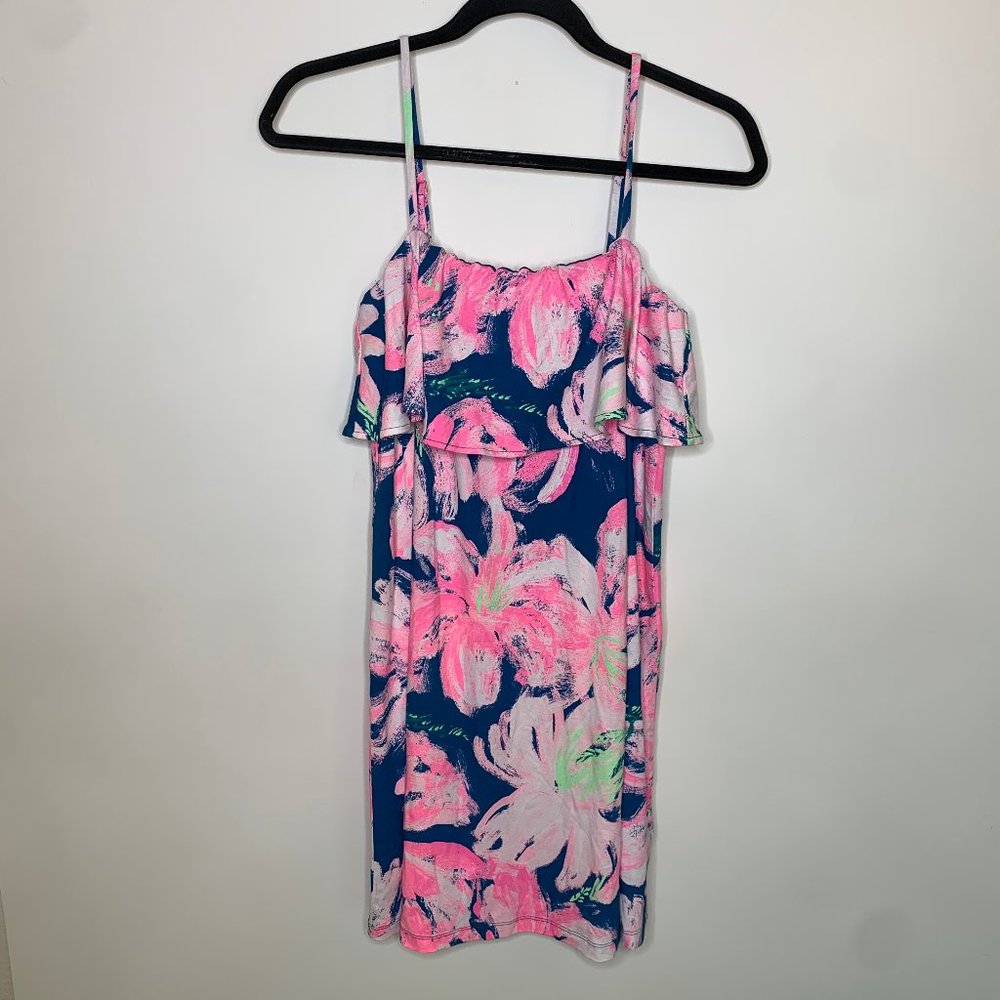 Lilly Pulitzer Navy Dress with Pink Floral Print